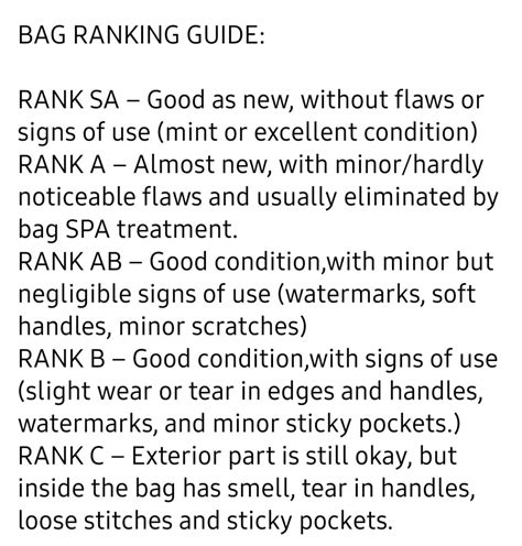 rank ab bag meaning|rank ab good condition.